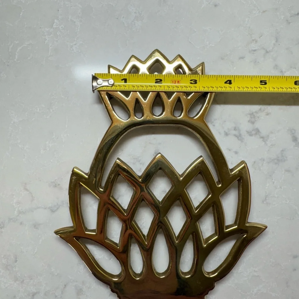 Vintage Solid Brass Pineapple Trivet